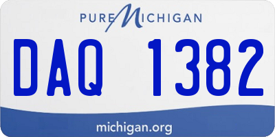 MI license plate DAQ1382