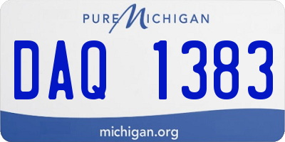 MI license plate DAQ1383