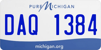 MI license plate DAQ1384