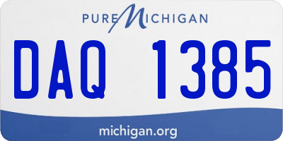 MI license plate DAQ1385
