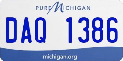 MI license plate DAQ1386