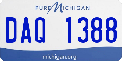MI license plate DAQ1388