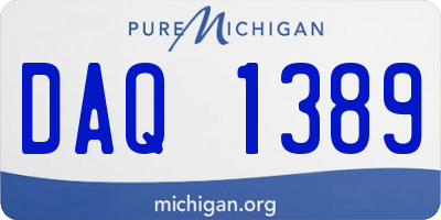 MI license plate DAQ1389
