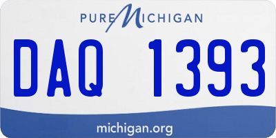 MI license plate DAQ1393