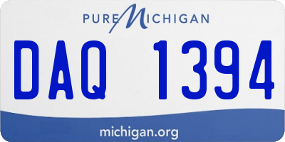 MI license plate DAQ1394