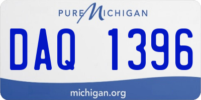 MI license plate DAQ1396
