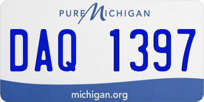 MI license plate DAQ1397