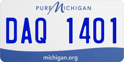 MI license plate DAQ1401
