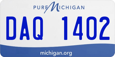 MI license plate DAQ1402