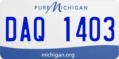 MI license plate DAQ1403