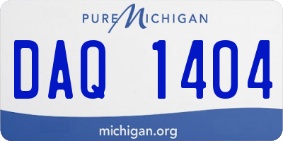 MI license plate DAQ1404