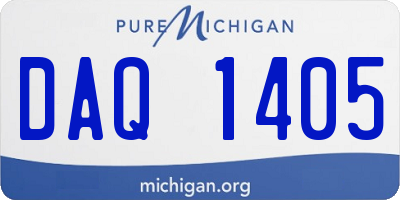 MI license plate DAQ1405
