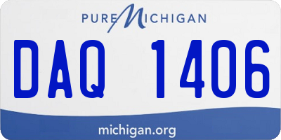 MI license plate DAQ1406