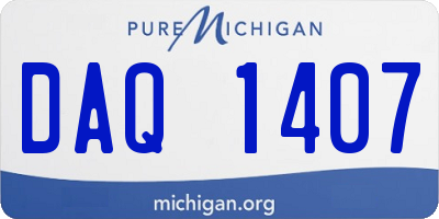 MI license plate DAQ1407