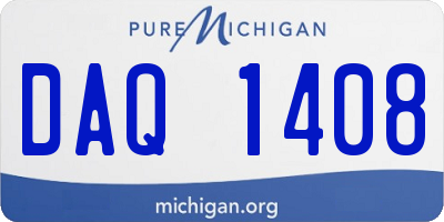 MI license plate DAQ1408