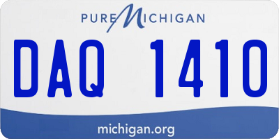 MI license plate DAQ1410
