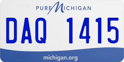 MI license plate DAQ1415