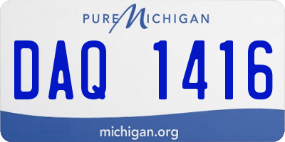 MI license plate DAQ1416