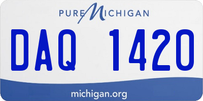 MI license plate DAQ1420