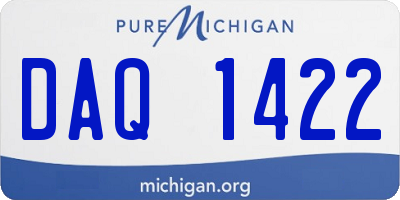 MI license plate DAQ1422