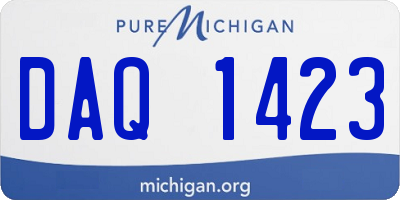 MI license plate DAQ1423