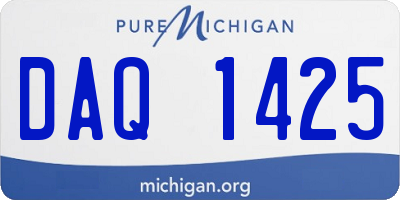 MI license plate DAQ1425