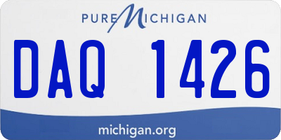 MI license plate DAQ1426