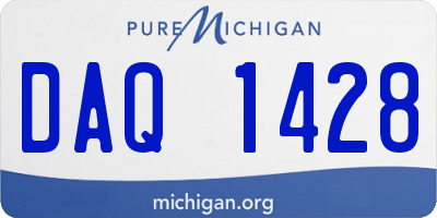 MI license plate DAQ1428