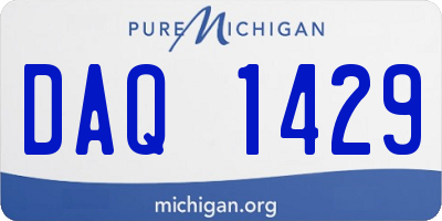 MI license plate DAQ1429