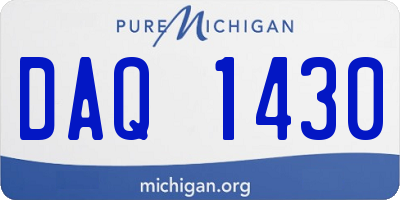 MI license plate DAQ1430
