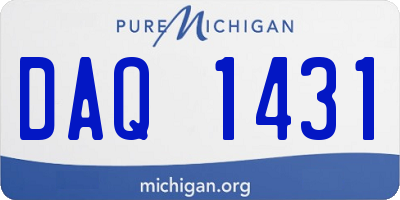 MI license plate DAQ1431