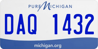 MI license plate DAQ1432