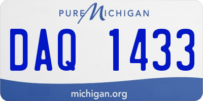 MI license plate DAQ1433