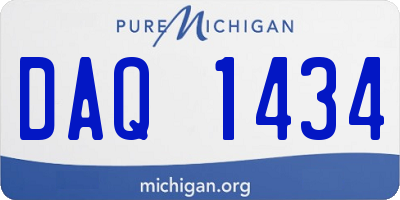 MI license plate DAQ1434