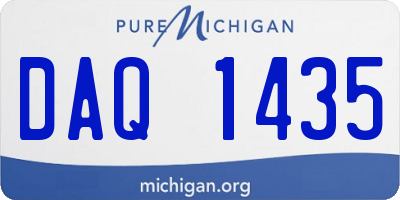 MI license plate DAQ1435