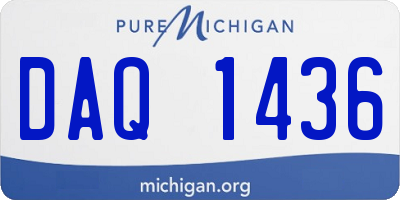 MI license plate DAQ1436