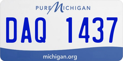 MI license plate DAQ1437