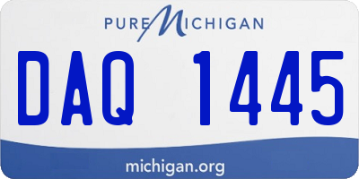 MI license plate DAQ1445