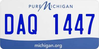 MI license plate DAQ1447