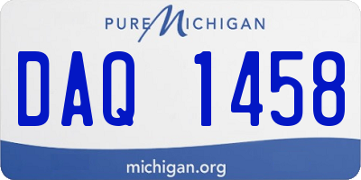 MI license plate DAQ1458