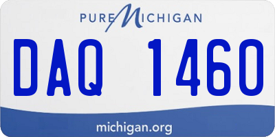 MI license plate DAQ1460