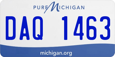 MI license plate DAQ1463