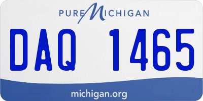 MI license plate DAQ1465
