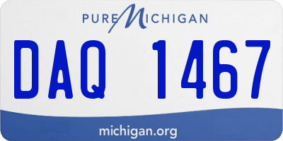 MI license plate DAQ1467