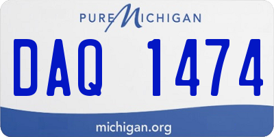 MI license plate DAQ1474