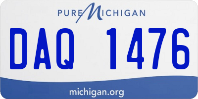 MI license plate DAQ1476
