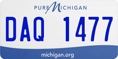 MI license plate DAQ1477