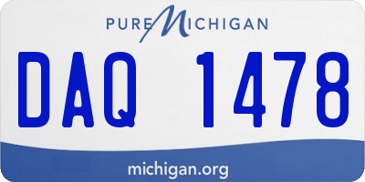 MI license plate DAQ1478