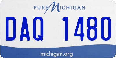 MI license plate DAQ1480