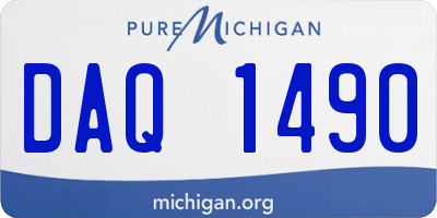 MI license plate DAQ1490